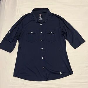 Stio divide button down shirt navy medium